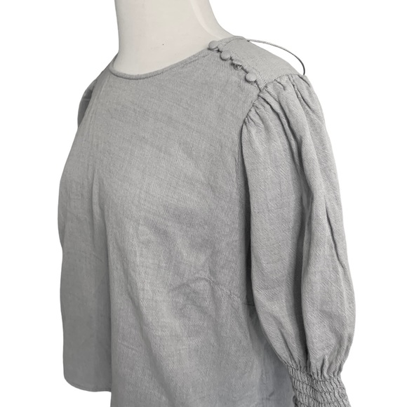 Who What Wear SZ LARGE Adorable button & roushed sleeve details. 💯 cotton - Picture 3 of 8